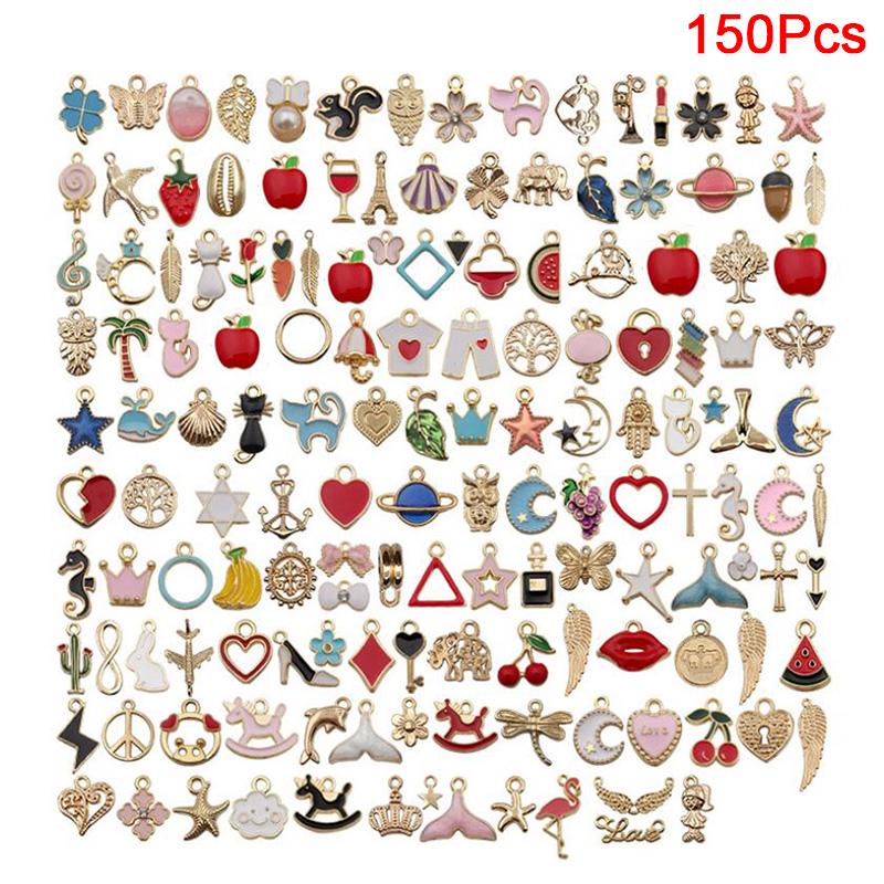 Animal Flower Mixed Enamel Charms Pendants Diy Bracelet Jewelry Making Craft