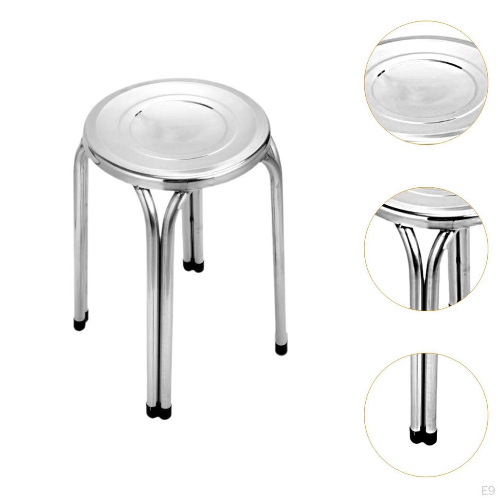 Stacking Stool Classroom Stools Stainless Steel for Kids and Adults Round Metal Furniture