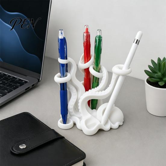 Decorative Office Supplies Octopus Toothbrush Holder, Durable PLA Organizer, Creative Organizer Stand, Makeup Brush Storage Stand Multi-functional