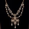 Vintage Cross Pearl Tassel Necklace With Light Luxury Temperament Medieval Pendant Women