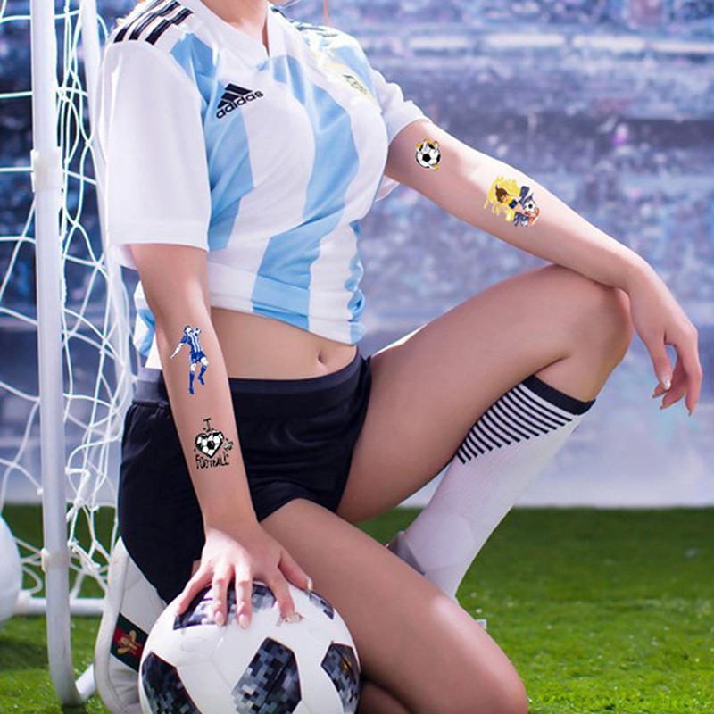 10 Sheets Kids Temporary Tattoos Football Soccer Fan Waterproof Fake Tattoo Stickers Hand Arm Foot Tattoo Stickers