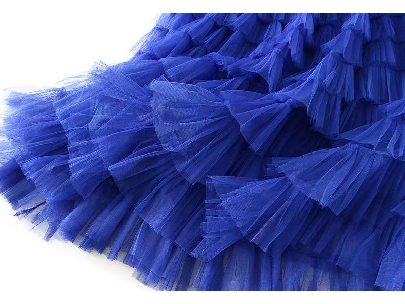 Women's Layered Mesh Gauze Pleated High Waist Long Skirt - Spring & Autumn Style