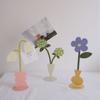 Creative Flower Acrylic Card Holder Memo Clips Cute Photocards Holder Display Stand Korean Stationery Office Desk Organizer