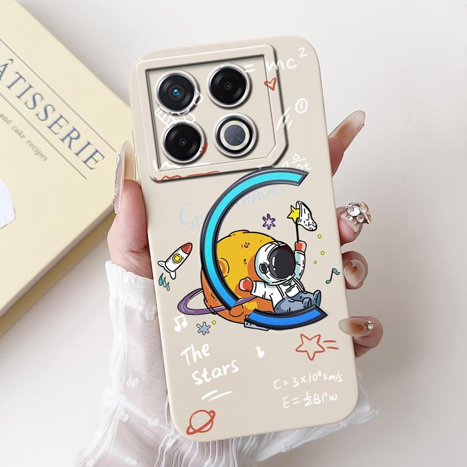 Soft Silicone TPU Matte Funda For Infinix GT 20 Pro / Infinix X6871 GT20Pro Phone Case Back Cover Astronaut Moon Night Painted