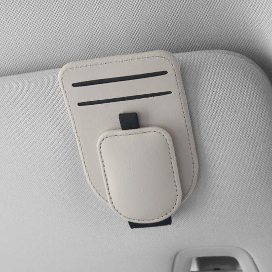 Magnetic Car Glasses Clip, Sunglass Holder for Sun Visor, Driving Sunglasses Clip with Card Holder for Car Interior Accessories