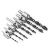 7PCS High Carbon Steel Wood Drill Bit Set High Speed Steel Countersunk Drill Bit  For Woodworking