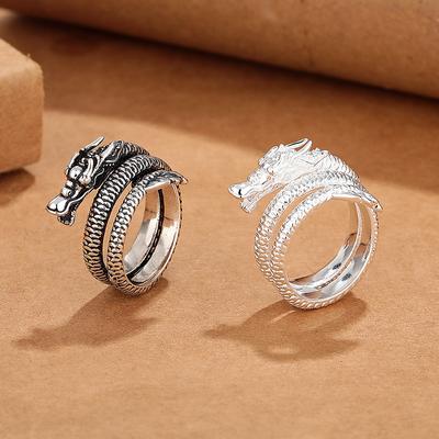 National Wind Pan Dragon Ring Men And Women 'S Same Personality Opening Can Adjust The Ring 