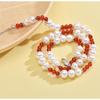 Natural freshwater pearl splicing natural agate necklace Chinese style necklace decoration