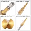 4mm To 12mm 4mm To 20mm Step Drill Bit HSS 4241 Titanium Coated Straight Flutes Hex Shank for Metal Wood Plastic