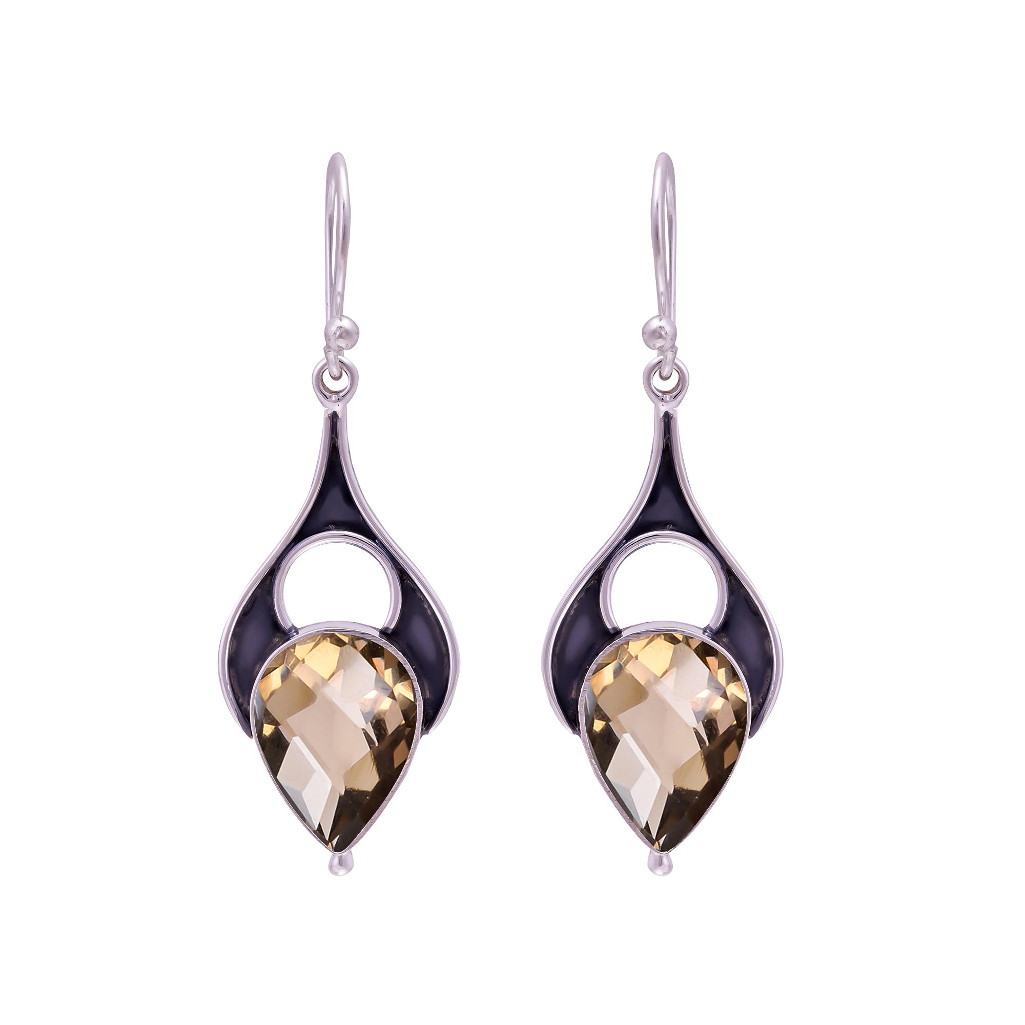 

Smokey 925 Sterling Silver Earring V9680, Brown Earring, Pear Earring, Valentin s Day Gift, Gift For Her, Birthday Gift, Handmade Jewelry, Silver Jewe