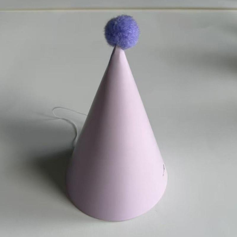 Random Color Hat with Pompoms Colorful Celebration Headpieces Suitable For Birthdays And Themed Celebration