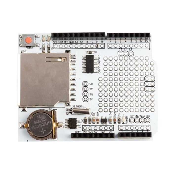 Carte de développement - WHADDA - WPSH202 - Compatible Arduino - Horloge en temps réel - FAT16/FAT32
