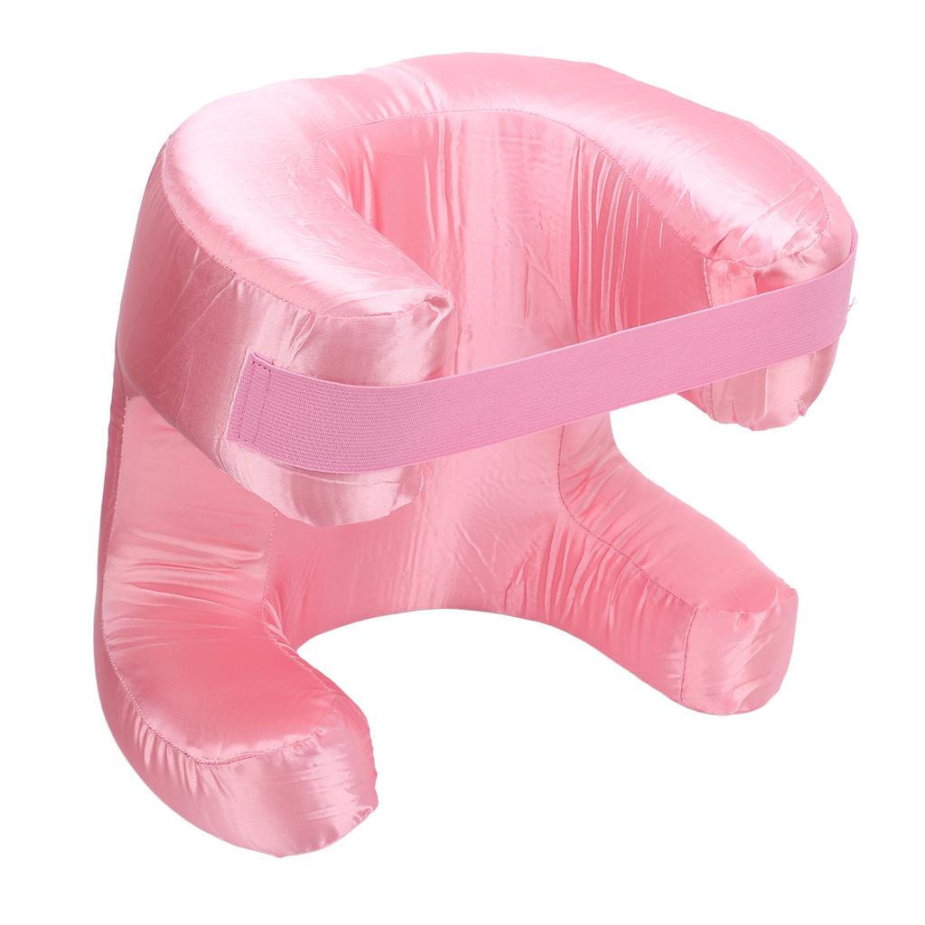 Face Pillow Silk Fabric Memory Foam Soft Cushioning Ergonomic Beauty Pillow for Back Sleep Roseate