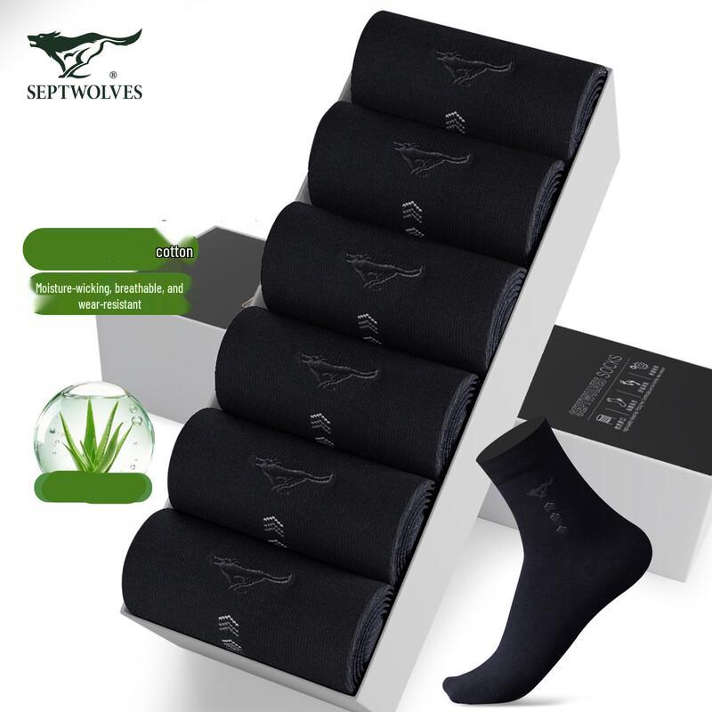 Septwolves Men s Casual Breathable Mid-Calf Socks