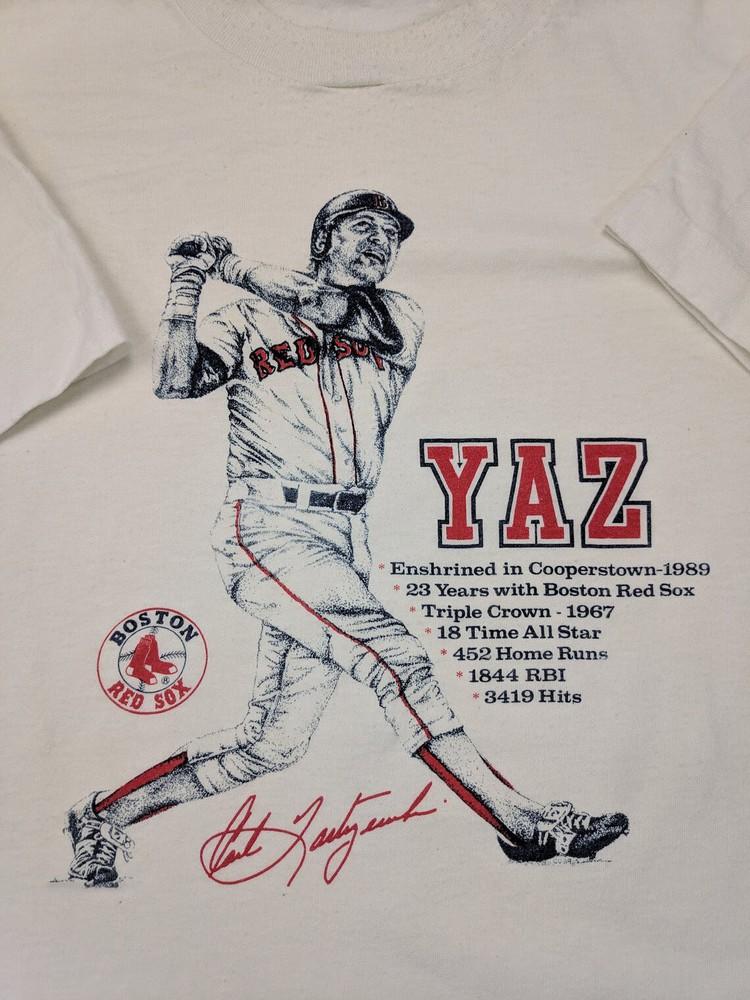 SALE VTG Carl Yastrzemski Signed Men T-shirt White Tee All Sizes Unisex T-Shirt XXL