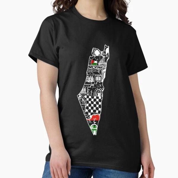 Map Of Palestine Classic Tshirt Made In Usaaus Tshirt S2xl S