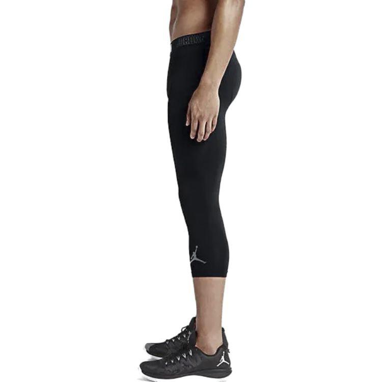 Jordan Quick-Dry Running Compression Three-Quarter Tights Men Bottoms Black 724777-010