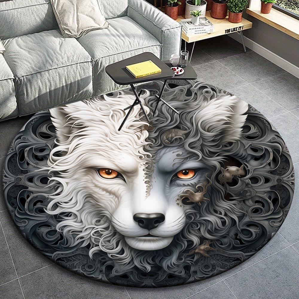 

1pc Retro 9284597616 Pattern Round Floor Mat, Non-slip for Living Room Bedroom Chair Carpets Home Decor Gifts, Home Decor Room Decor Outdoor 80cm by 80cm