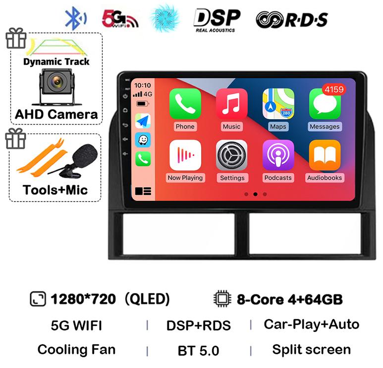 Android 14 Carplay Wifi+4G Car Radio For Jeep Grand Cherokee II WJ 1998-2001 2002 2003 2004 Multimedia Video Player GPS Stereo