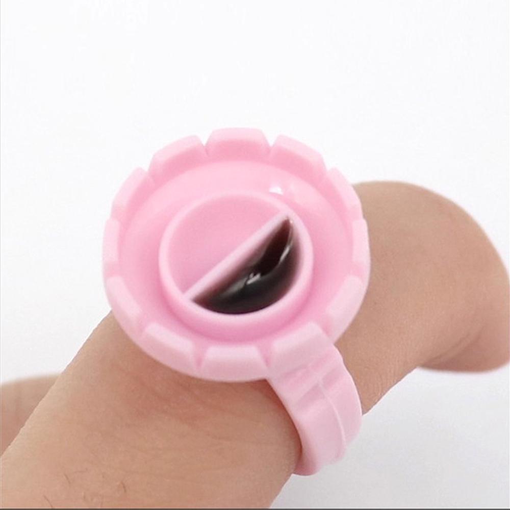 Lash Glue Ring Holder, Blossom Glue Tray for Eyelash Extensions, 100PCS