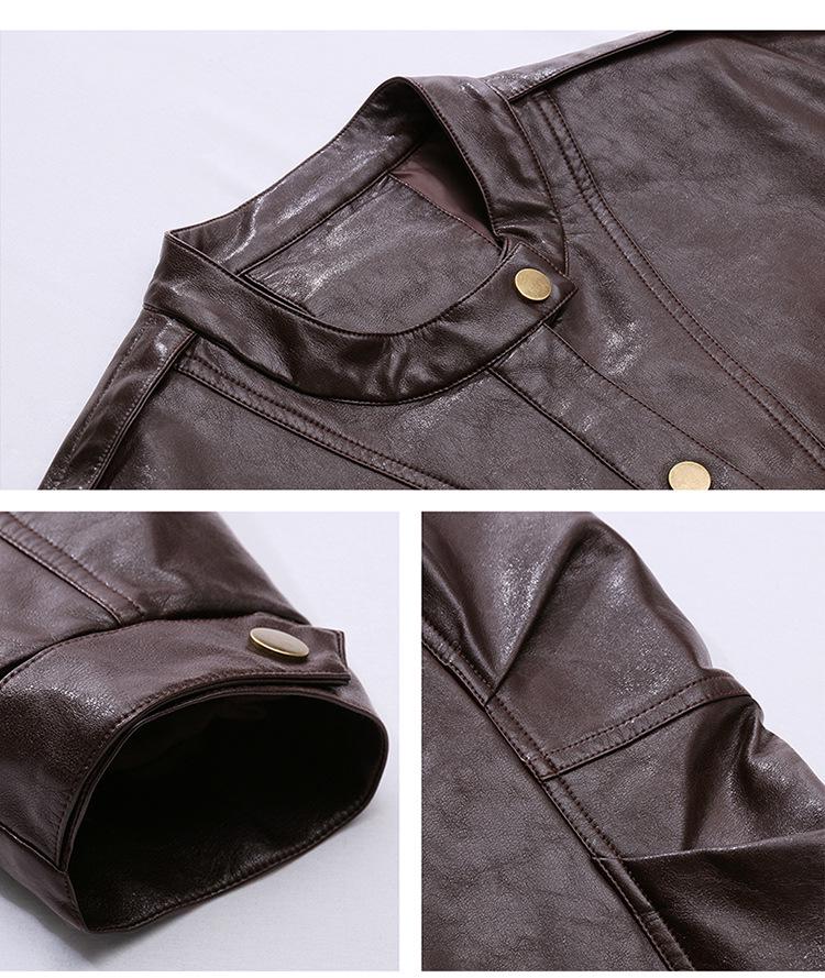 Women's 2025 Sheepskin Leather Jacket: Short, Round Neck, Petite Versatile, Trendy Coat