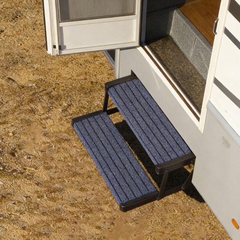 Adjustable Motorhome Step Protector Mat for Custom Fit on Various Pedals with Anti Slip Rubber Base and Reflective Safet