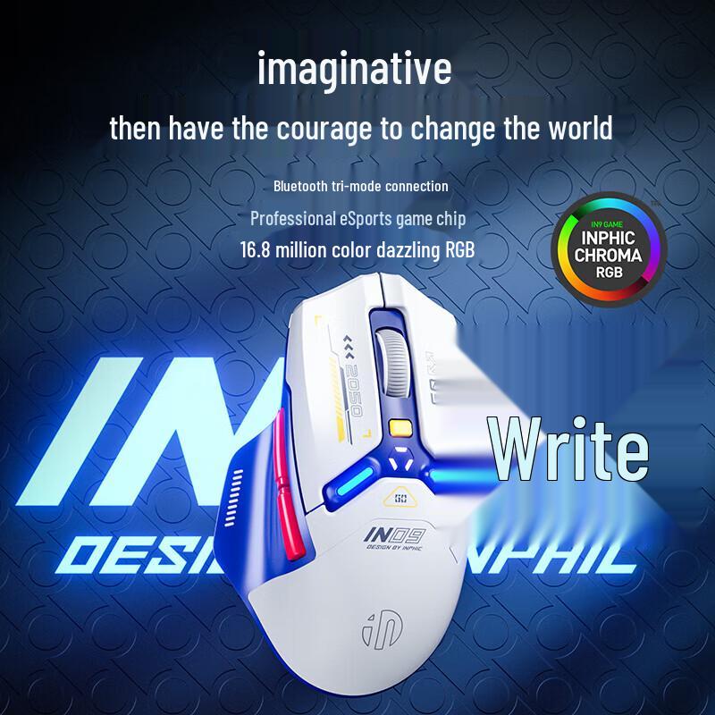 INPHIC IN9 RGB Tri-Mode Wireless Gaming Mouse