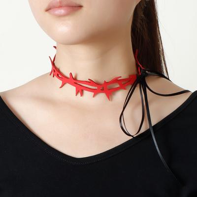 Ornament Temperament Flannel Thorns Collarbone Chain Halloween Witch Cosplay Gothic Necklace Woman