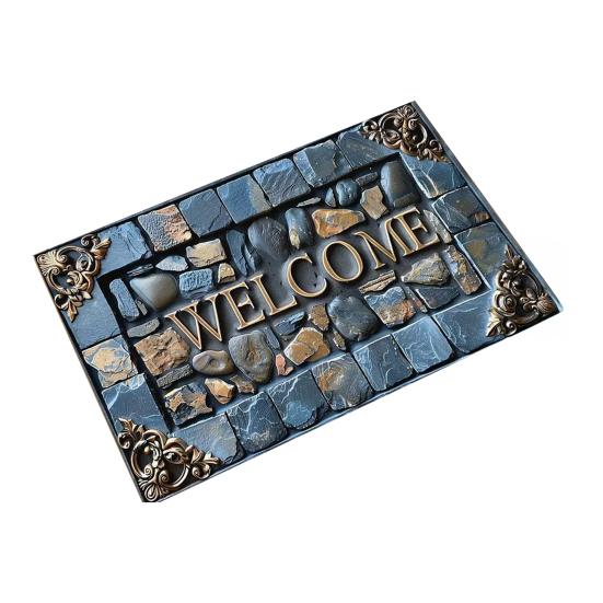 Welcome Floor Mat Non Slip Absorbent Entryway Rug Indoor Outdoor Entrance Doormat for Patio Hallway Home Decor