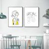 Wall Poster Figure Hand Flower One Line Drawing Canvas Art Print Painting Black White Lady Wall Picture For Living Room Decor