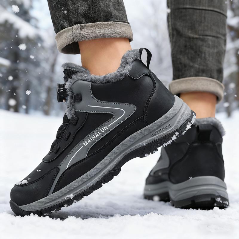 Men's Snow Boots Winter Warm Comfortable Hiking Boots Outdoor Men's Sneakers Waterproof Sports Shoes Wear-resistant Hiking Shoes