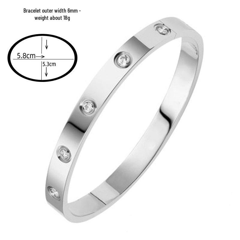 Korean Style Rose Gold Diamond Couple Bracelet – Titanium Steel Women's Accessory