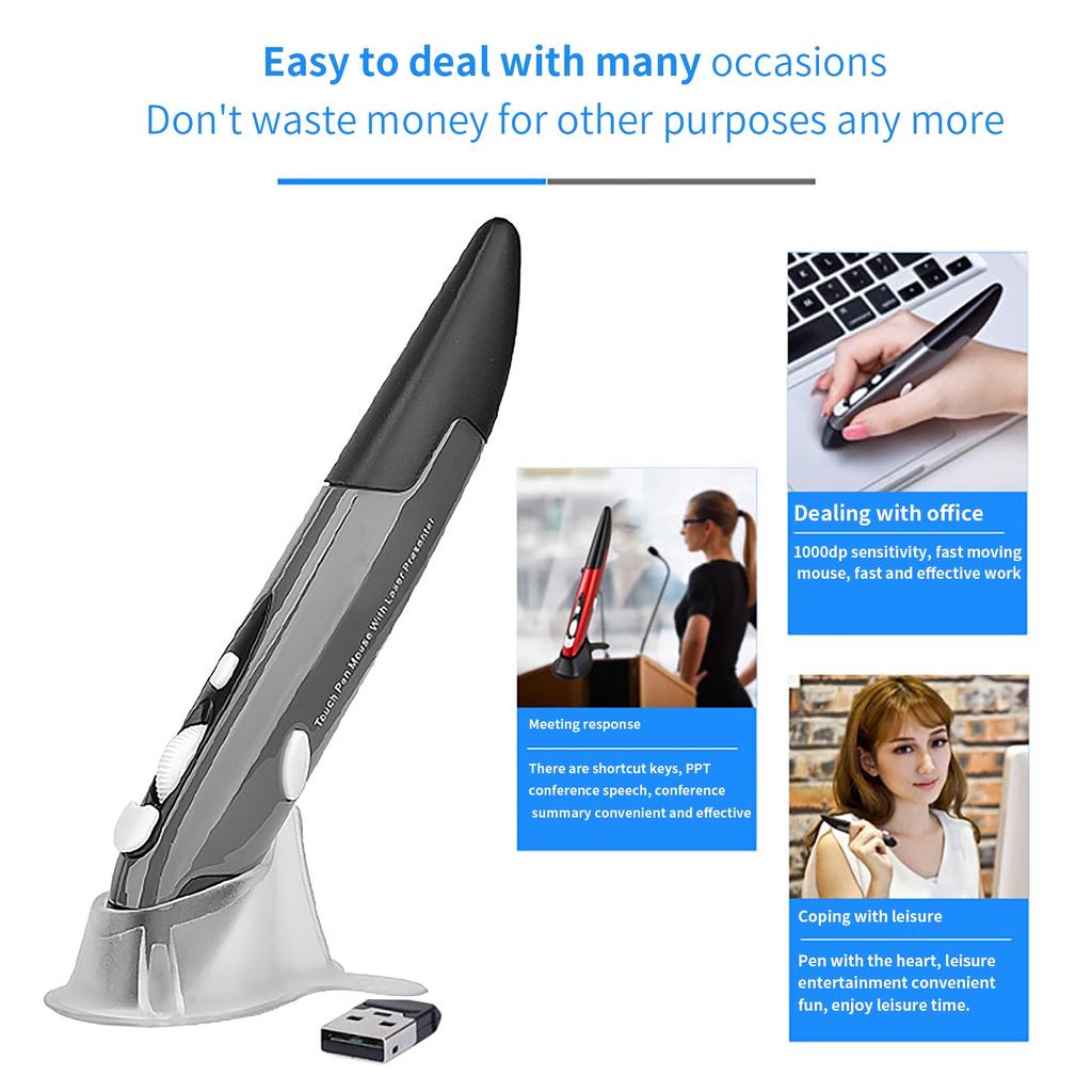 2.4G Wireless Personalized Vertical Pen-Shaped Handwriting Mouse + USB Receiver
