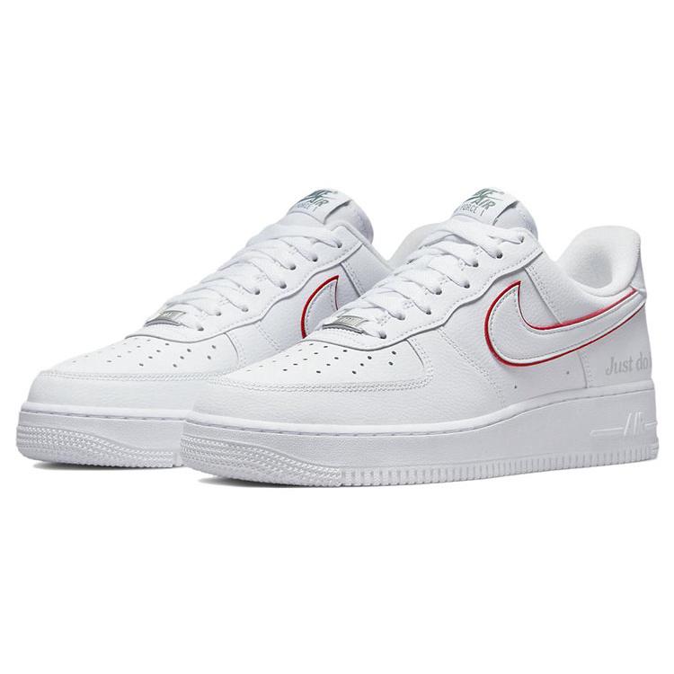 Nové Nike Air Force 1 Low Just Do It Bílá Vznešená Zelená Metalická Stříbrná Univerzitní Červená DQ0791-100