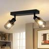 Ceiling Spot - NETTLIFE - 2-light Vintage Spotlight - E14 - Metal and Glass - 350° Adjustable