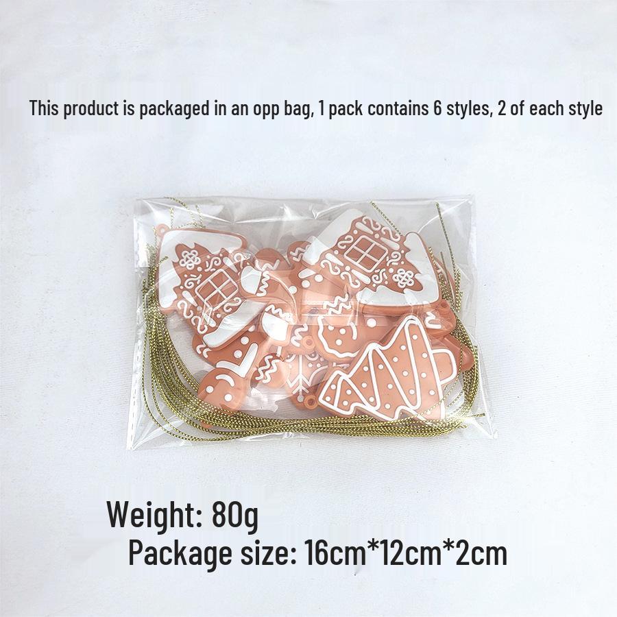 Gingerbread Man & Santa Claus Christmas Tree Ornaments Set - 12 Pieces, In Stock and Ready to Ship