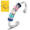 Color Beads Anxiety Ring Relieve Stress Adjustable Open Colorful Rotate Beads Ring for Women Men