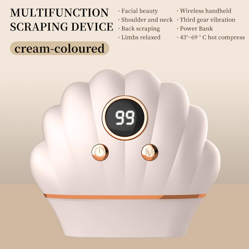 

Electric Bianstone Gua Sha Board Red Light Vibration Gua Sha Massage Instrument Smart Face Face Lifting Beauty Instrument V Face бежевый