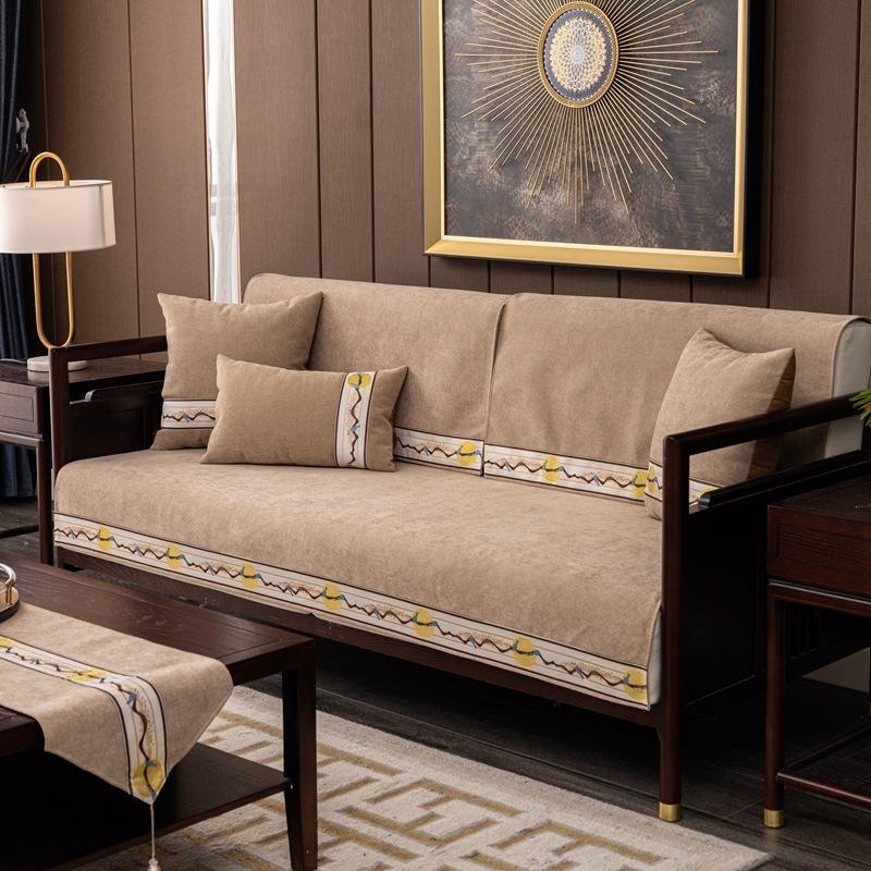 New Chinese Style Gambol Sofa Cushion Four Seasons Universal High-End Simple Cloth Sets Cover Cloth Living Room Non-Slip Mat Set