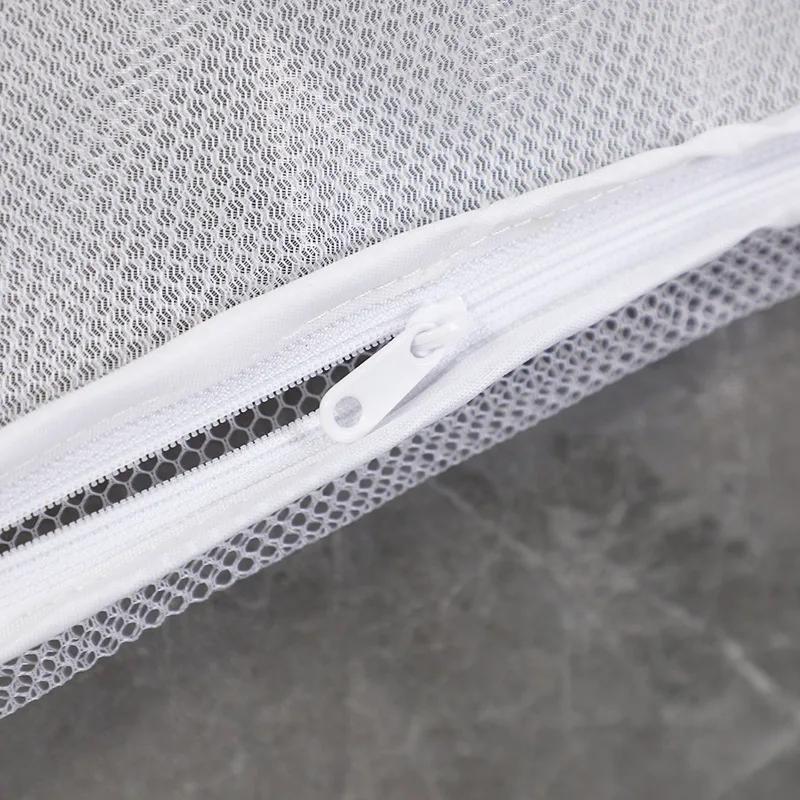 Dirty Clothes Storage Bag Basket Frame Bucket Foldable Mesh Laundry Bathroom Wall Hanging Household Clothing Organizer with Hook