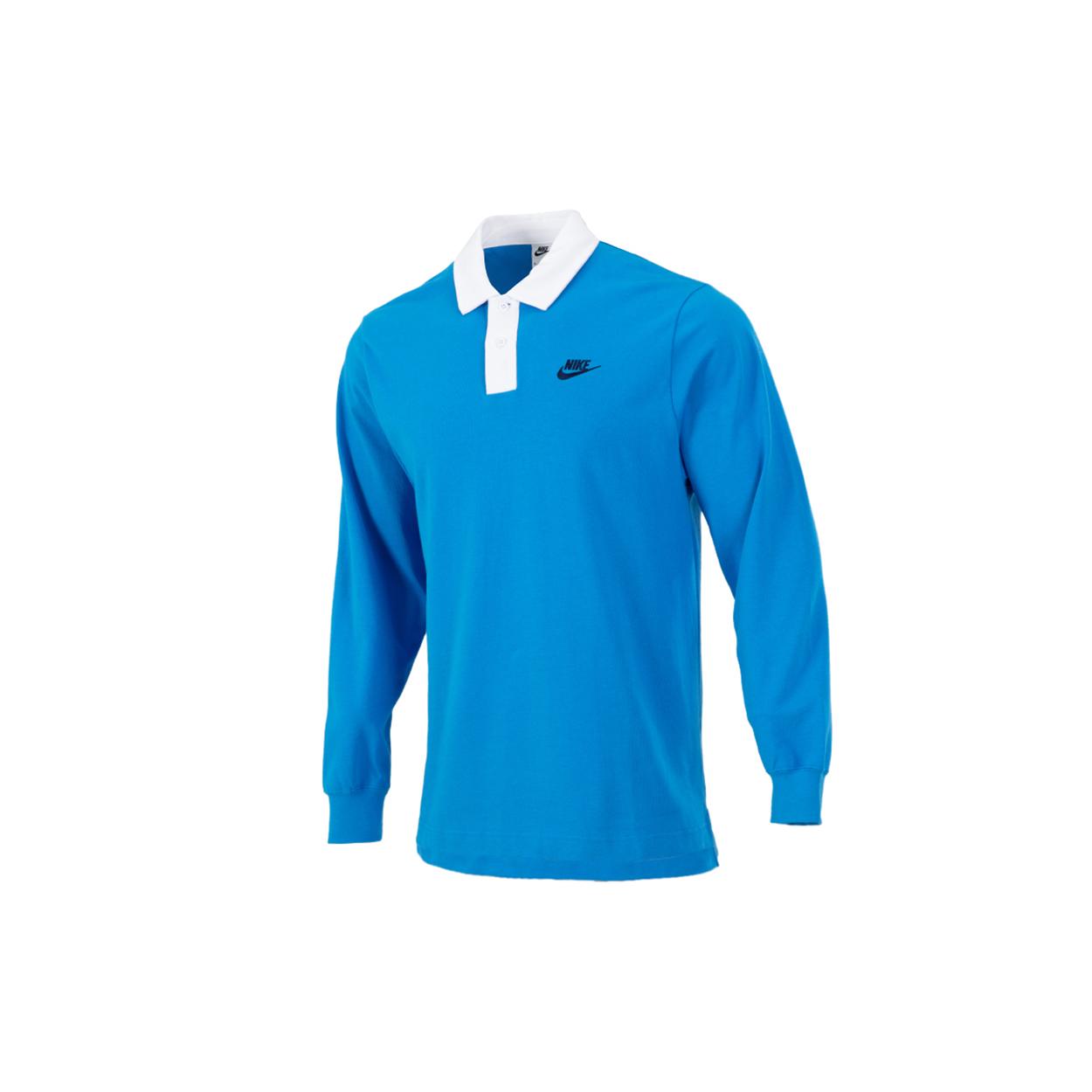 Мужские поло Nike Синий воротник-поло Умеренный прямой крой DD6180-435 L