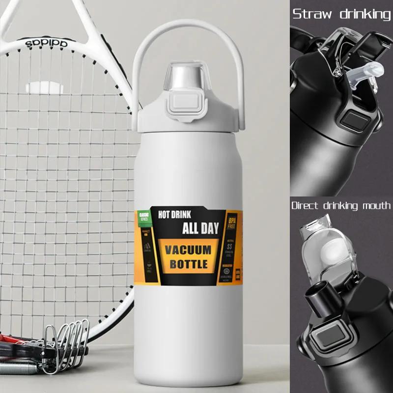 Termo láhev z nerezové oceli 2,5 l Velkoobjemová Termo voda Přenosná 2500 ml Vakuový hrnek Termoska Izolovaný pohár 2 l Tumbler 84 oz