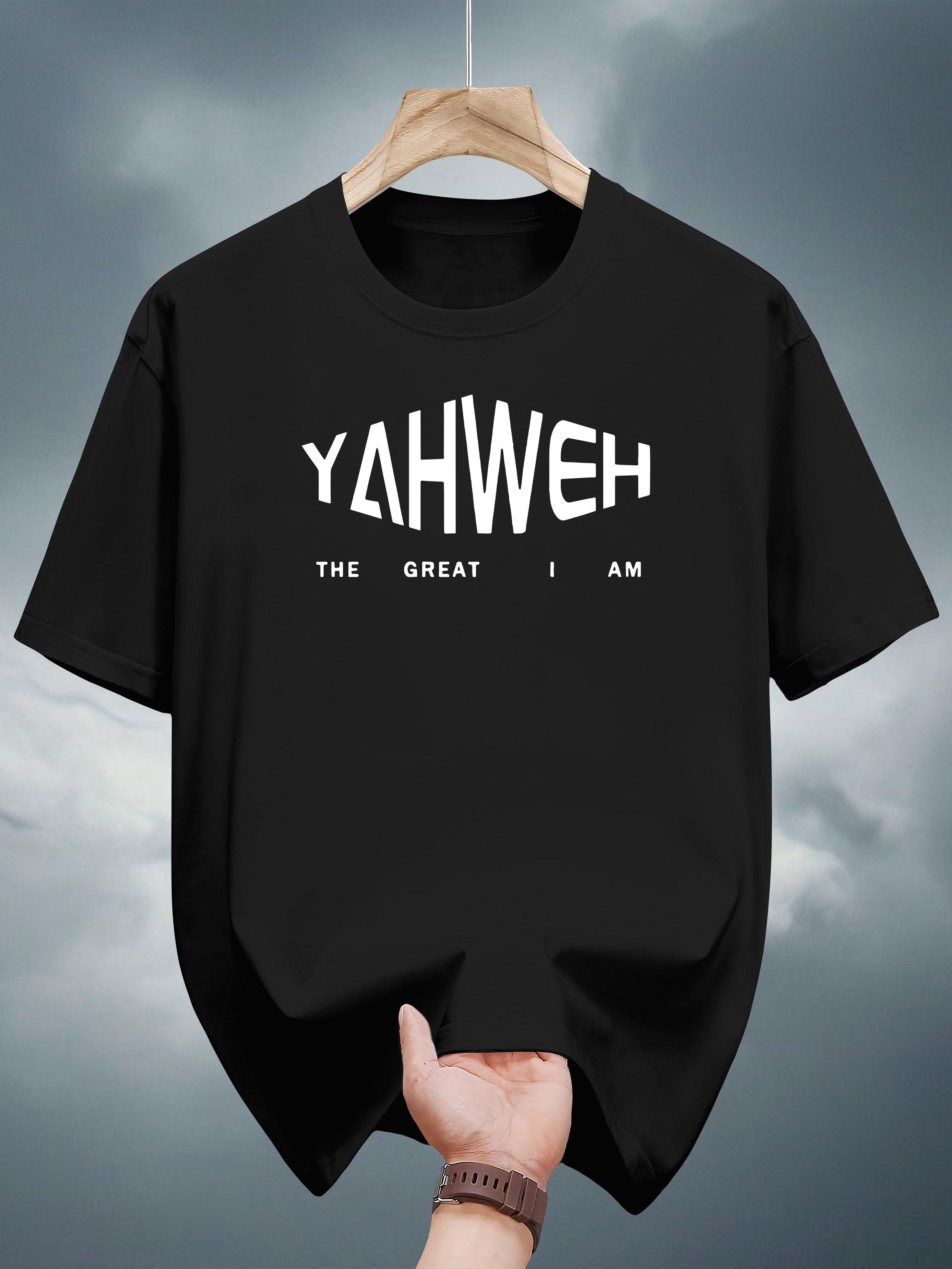 Casual Cotton T-shirt -  YAHWEH THE GREAT I AM  Print XXL