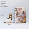 Soybean Catgirl Figurine: Cute Sitting Pose Eating Fish Ornament
