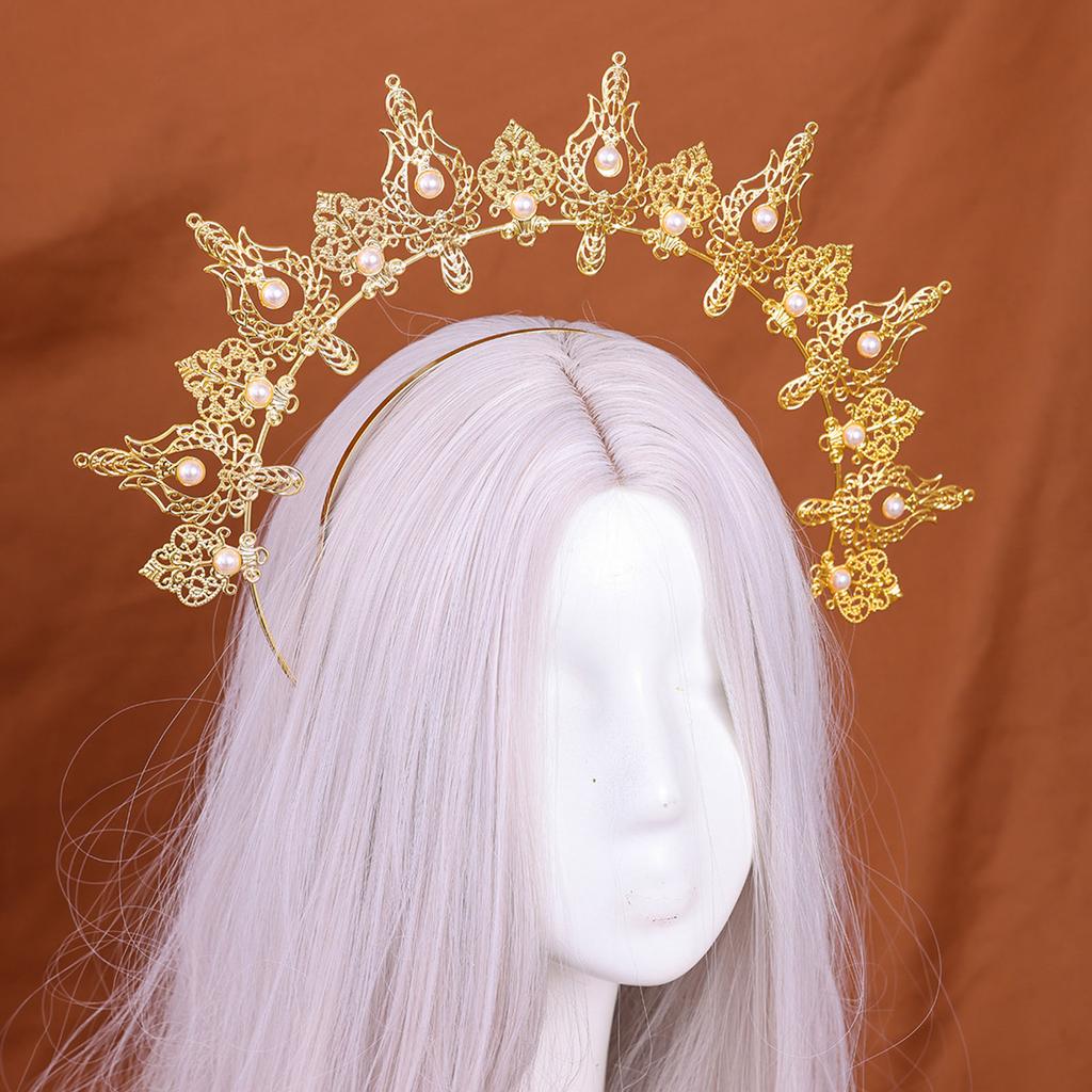 Antique Charm Metal Crowned Hairband For Women Comfortable Stylish Hairpiece For Weddings Event Daily Use