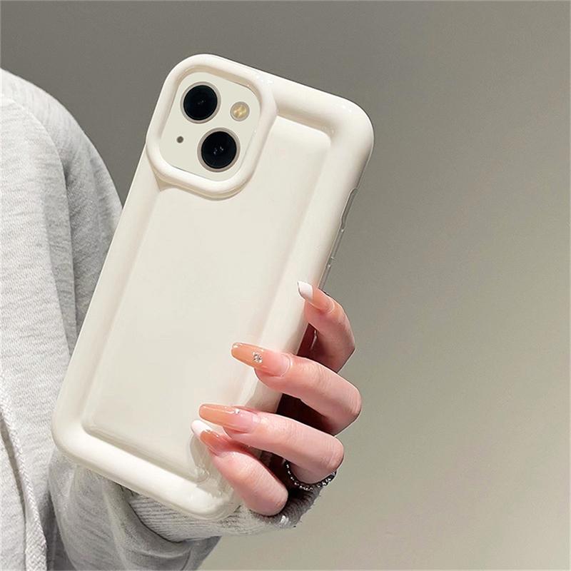 Korean Luxury Shell Pattern Square Phone Case For Iphone 14 13 12 11 Pro Max Lovely Laser Plain Shockproof Soft Back Cover Funda