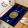 Blue and Black Striped Logo Design Patterned carpet, suitable as a non slip play mat for the living room and bedroom sofa