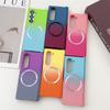 Custodia Magnetica Bicolore a Gradiente in Silicone Liquido per Samsung Galaxy Z Fold 7 6 5 4 Zfold3 Custodia per Ricarica Magsafe