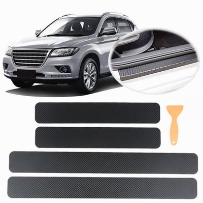 GEERUI 4PCS Advanced Threshold Protection Sticker Reflective Carbon Fiber Vinyl Sticker Decorative Door Entry Guard Door Threshold Scratch Pad Film for Honda CRV. White-CRV