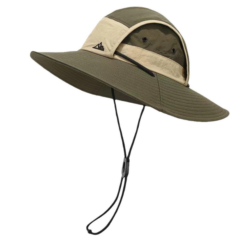 Men's Quick-Dry Color Block Sun Hat, UPF Sun Protection, Waterproof & Breathable; Ideal for Spring/Summer Outdoor Hiking & Sports.